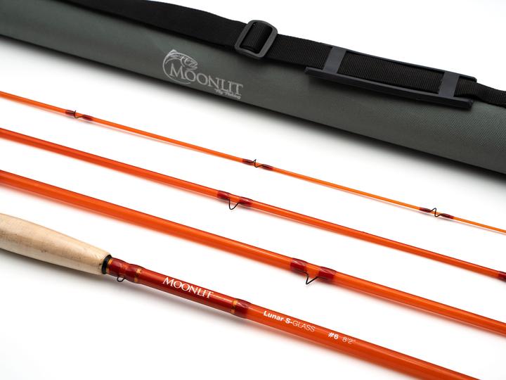 6wt Moonlit Lunar S-GLASS Fiberglass Fly Rod w/case (new model)