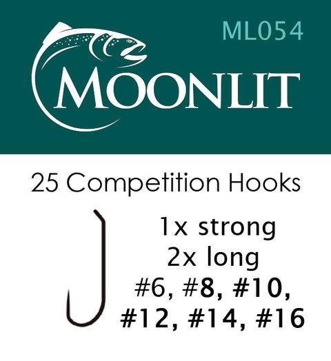 Moonlit ML054 Competition Barbless Hook (25 hooks)